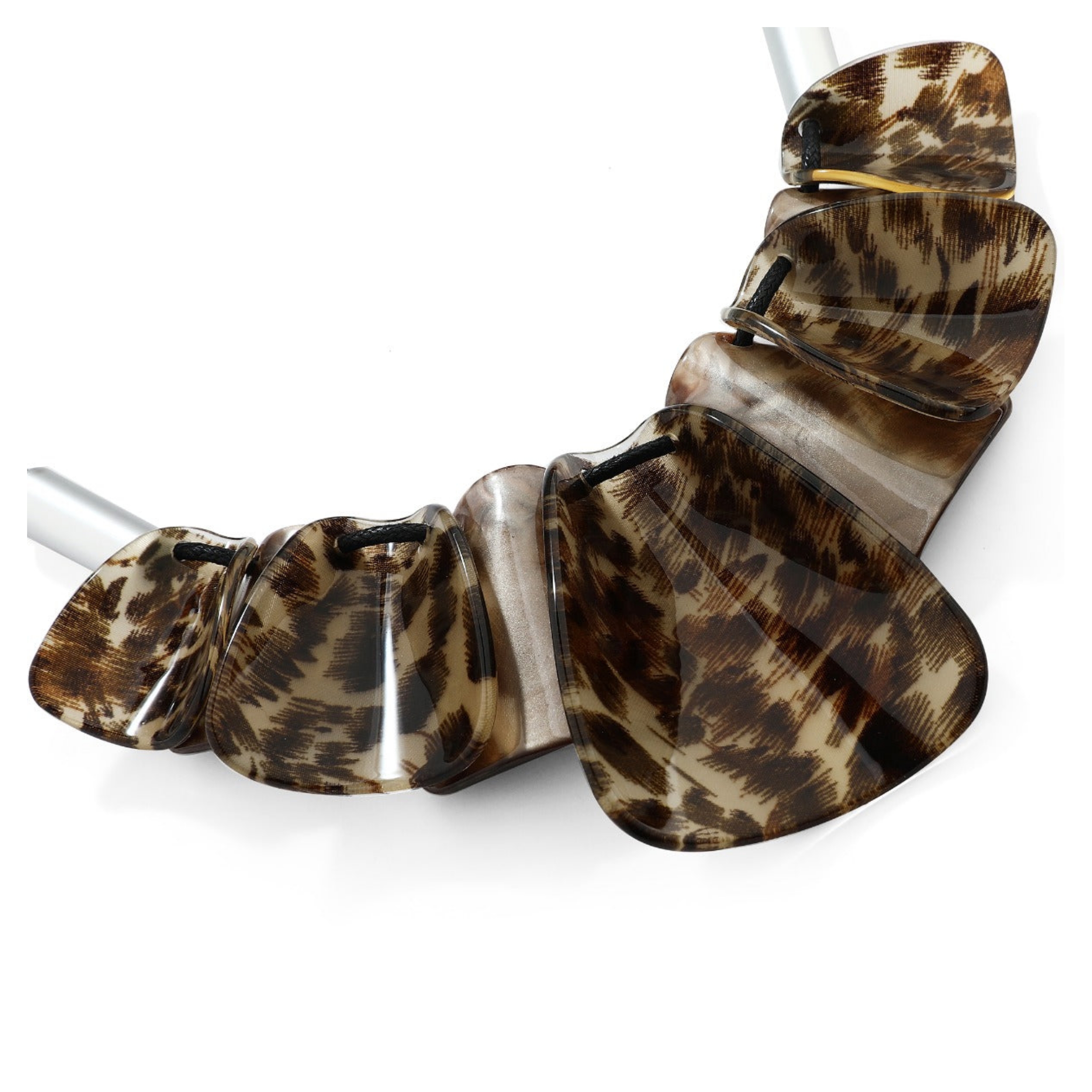 Brown Leopard Print Necklace - Image 2