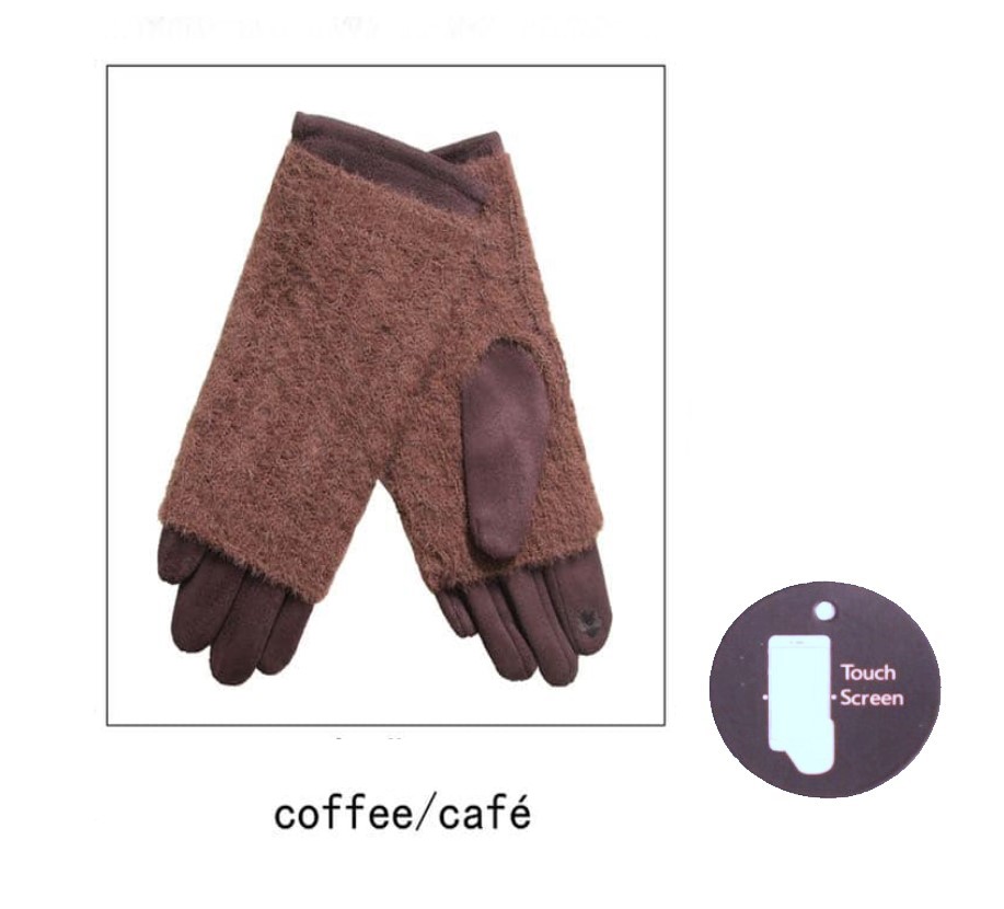 Cable Knit Suedette Gloves - Image 3