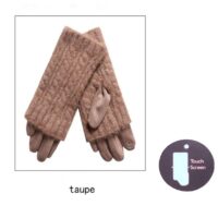 Cable Knit Suedette Gloves
