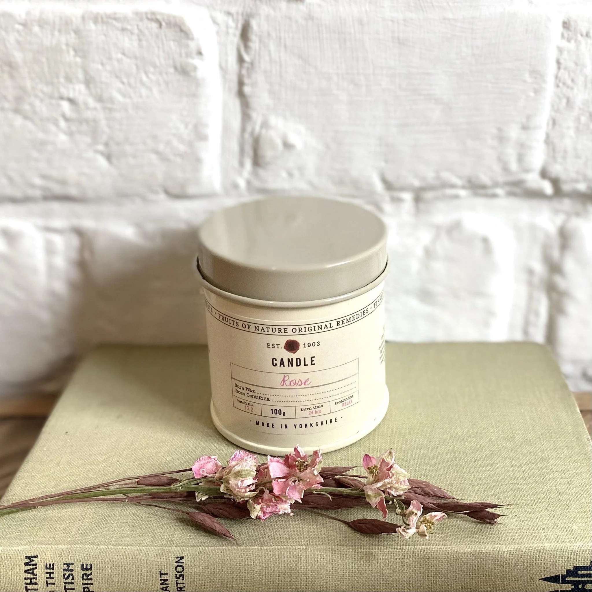 Fruits of Nature Rose Tin Candle