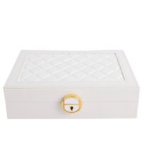 Large Quilted Jewellery Box CX2424-WHITE