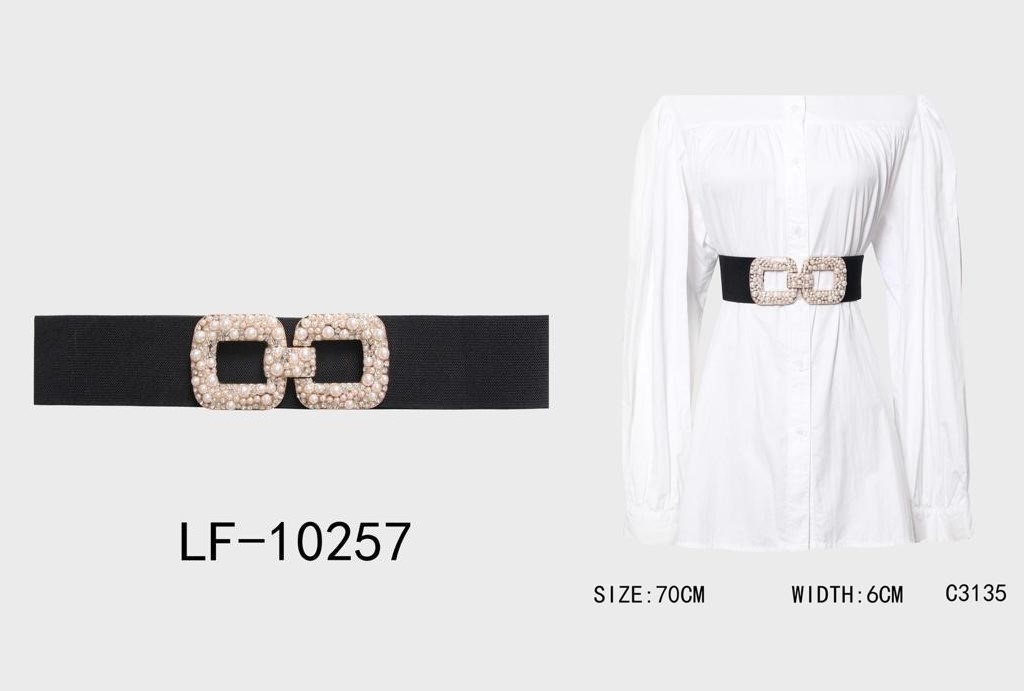 Pearl and Diamante Elasticated Belt - Image 2