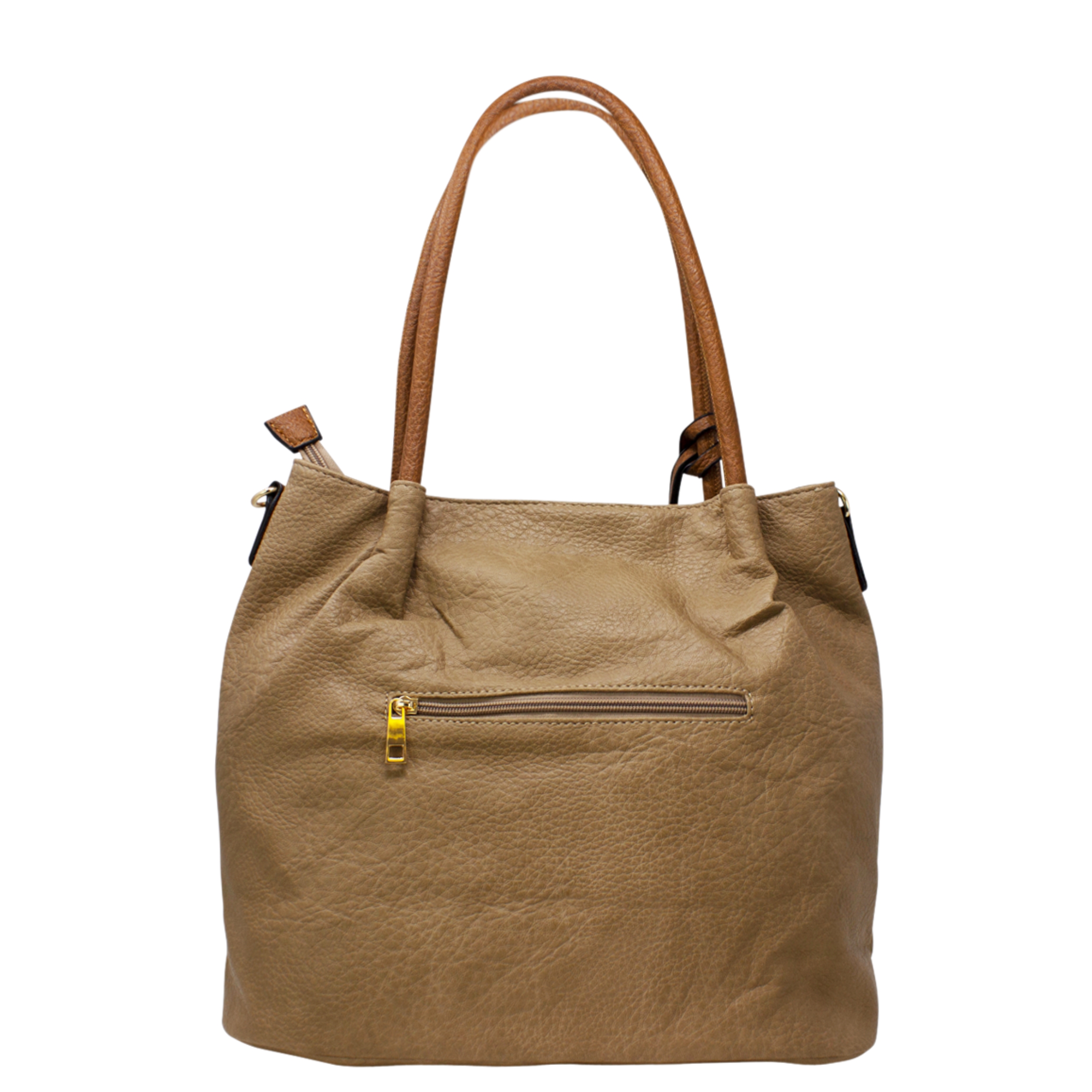 Large Tote bag with Stitched Grid Pattern - Image 6