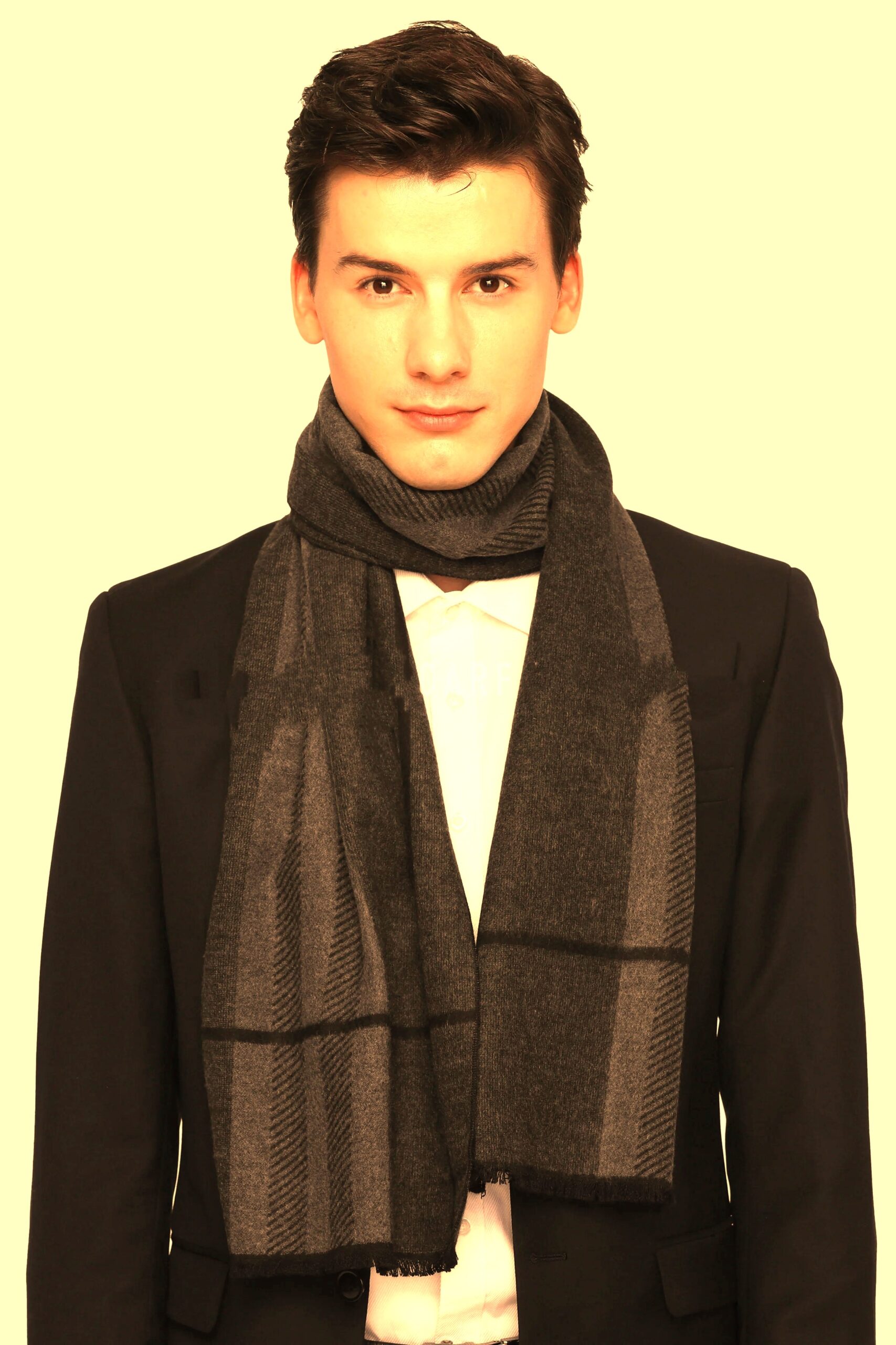 Blue Fine Check Men-Unisex Scarf - Image 6