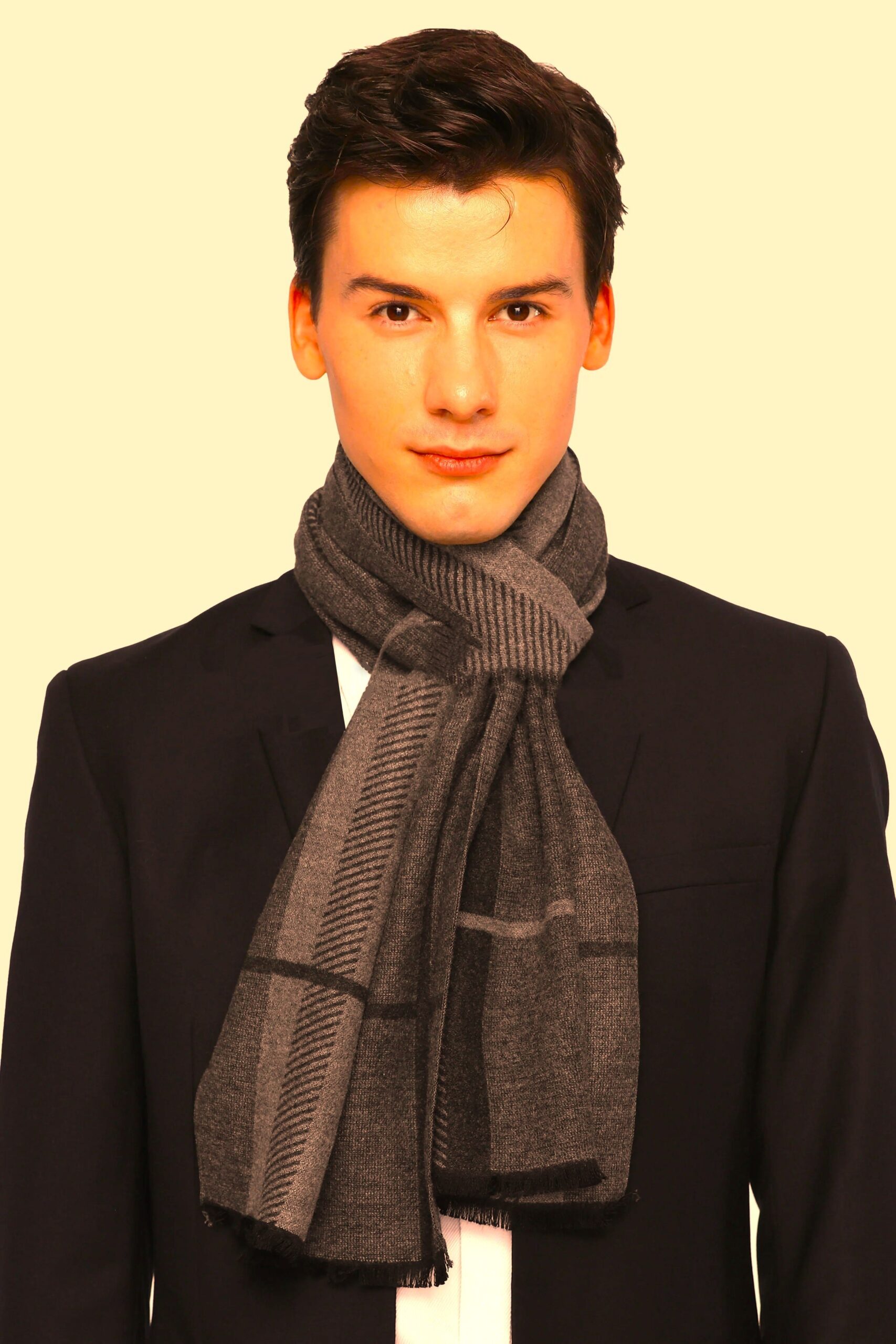 Blue Fine Check Men-Unisex Scarf - Image 5