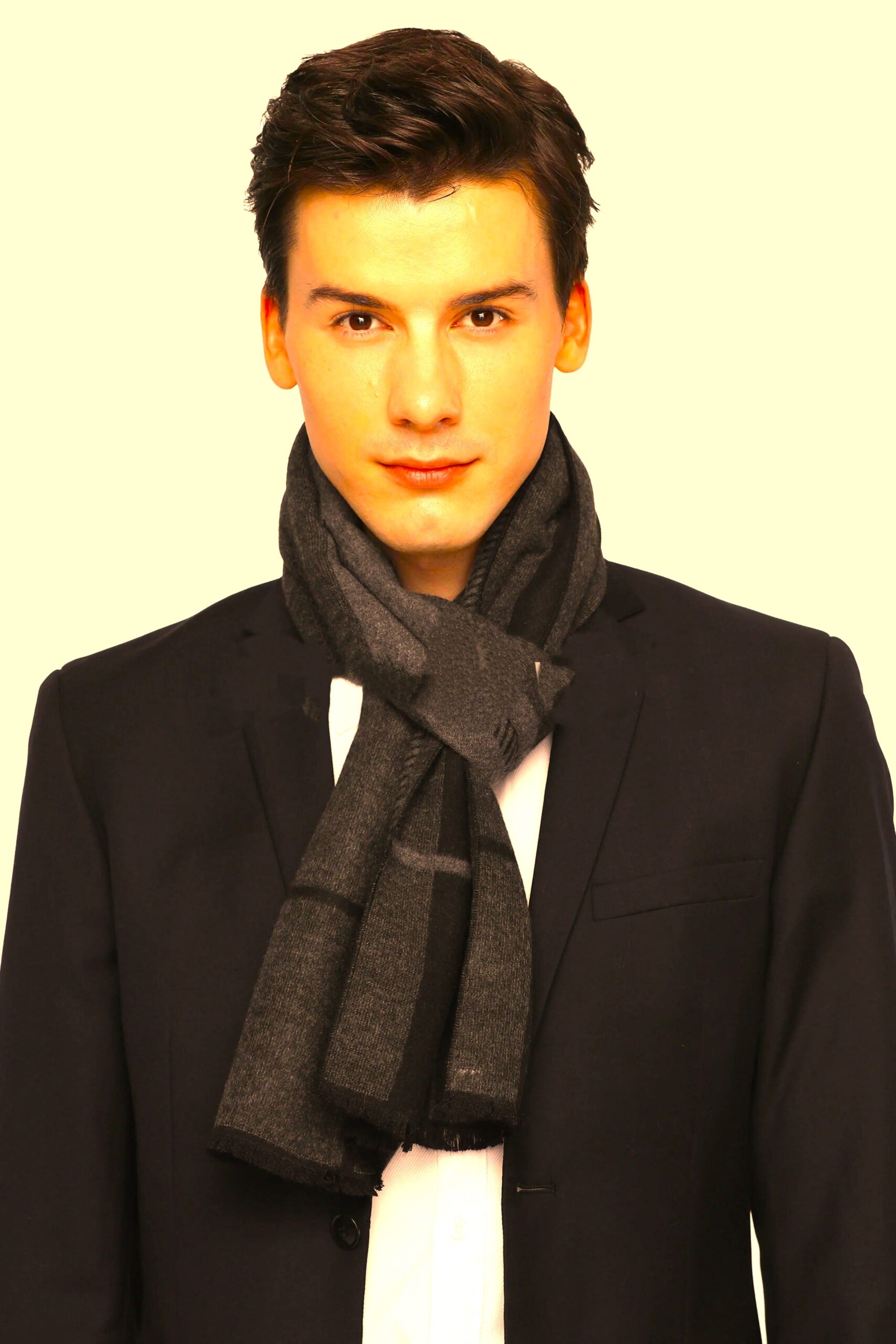 Blue Fine Check Men-Unisex Scarf - Image 7