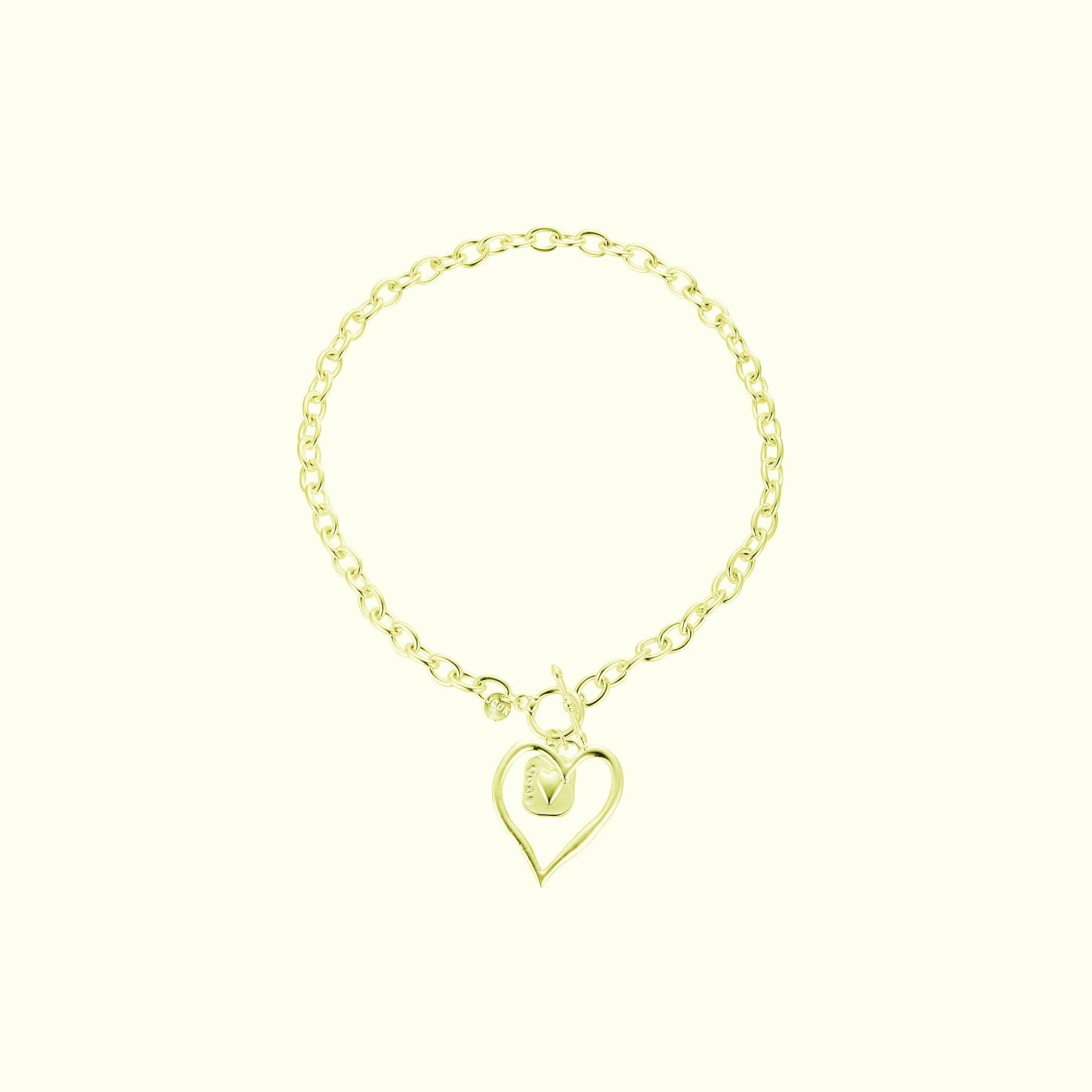 Gold Heart and Charm Necklace - Image 3