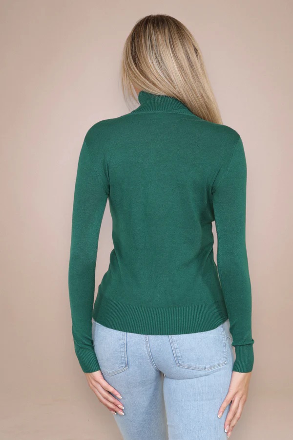 Green Classic Polo Neck Knit Jumper - Image 4