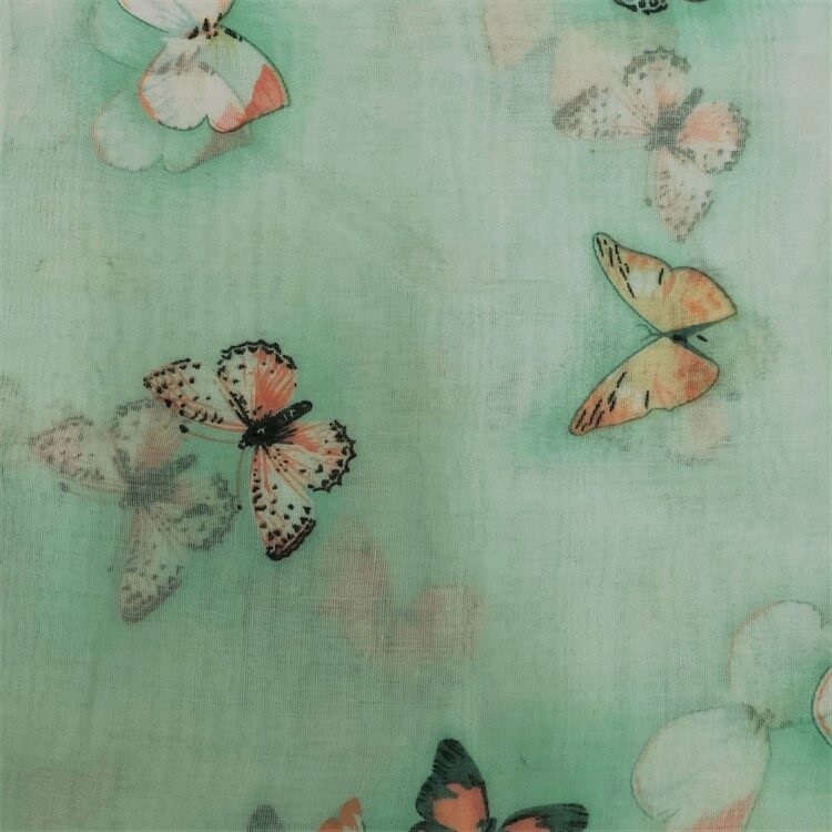 Mint Green Butterfly Maxi Scarf - Image 2