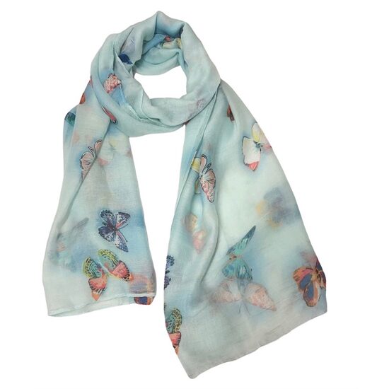 Mint Green Butterfly Maxi Scarf