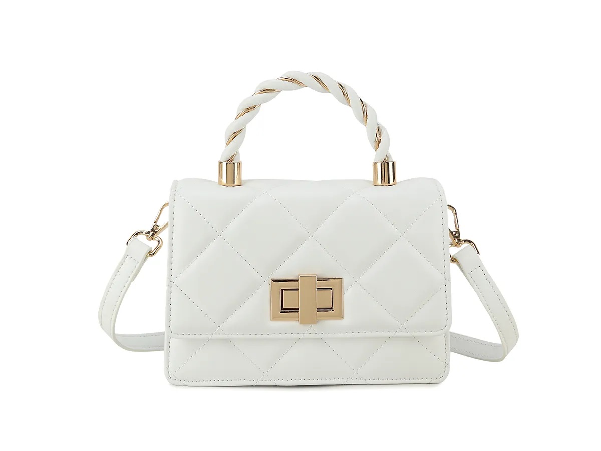 Quilted Small Top Handle Bag - Image 4