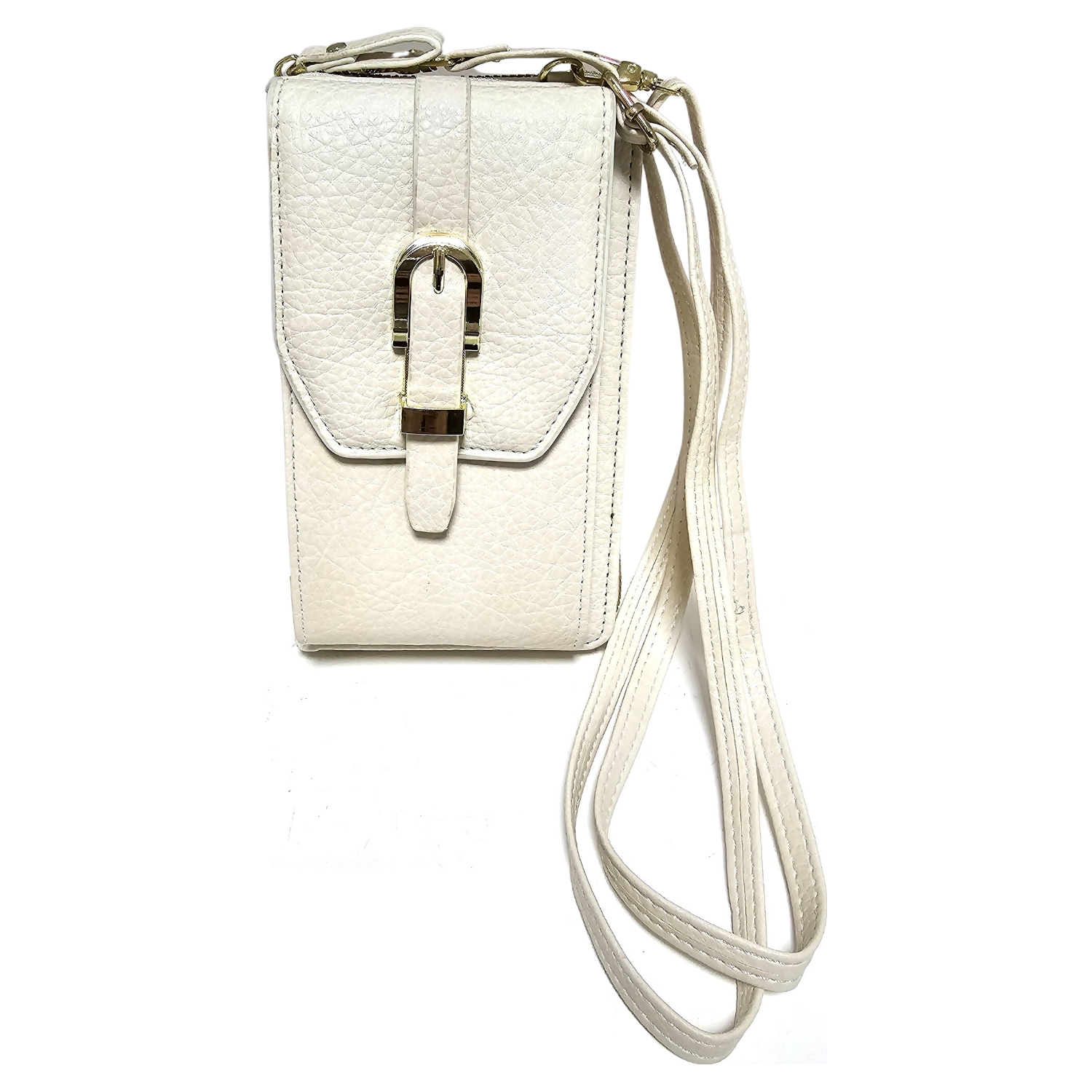 Grained Faux Leather Smart Phone Shoulder Bag
