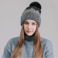 Supersoft Fluffy Two Tone Pompom Hat