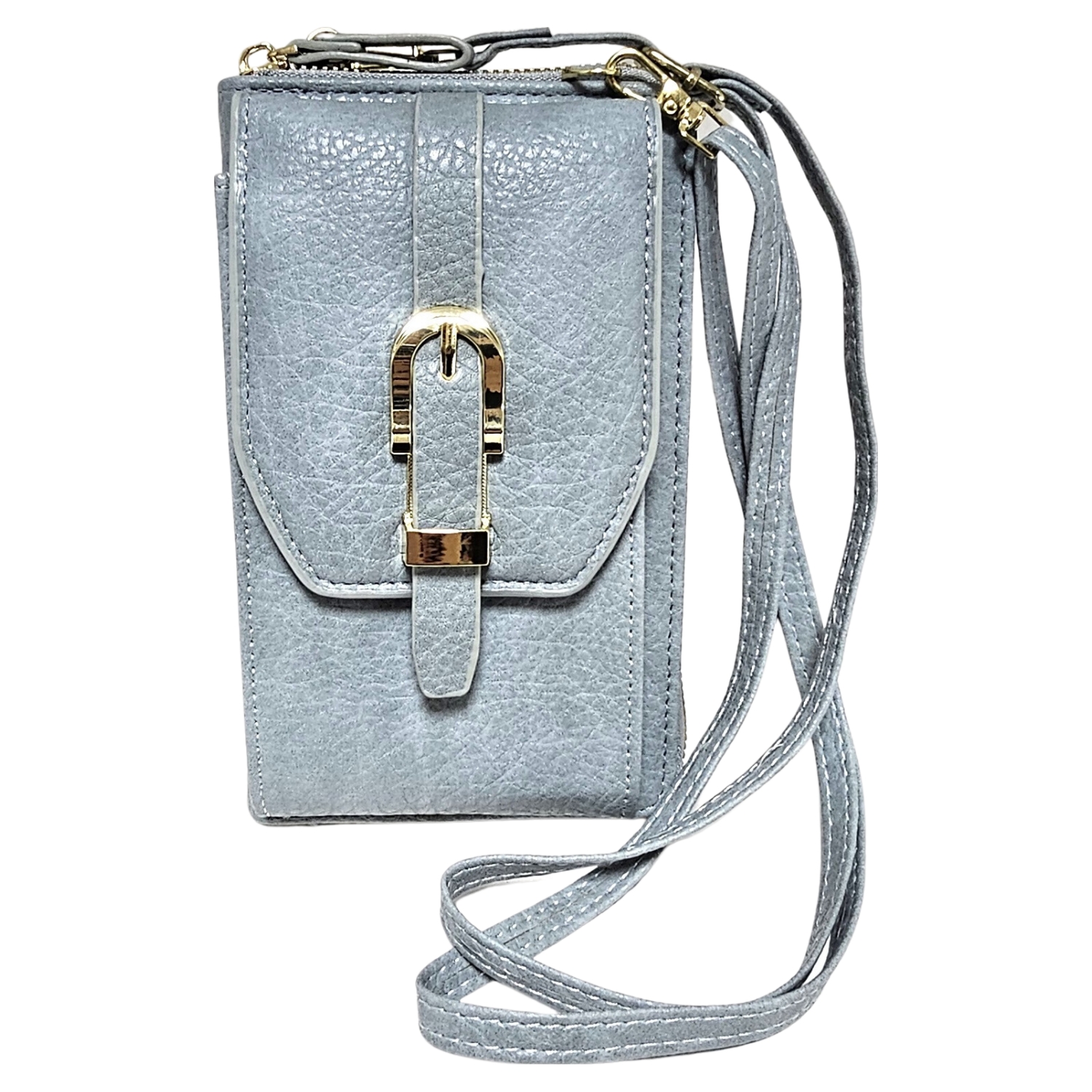 Grained Faux Leather Smart Phone Shoulder Bag - Image 3