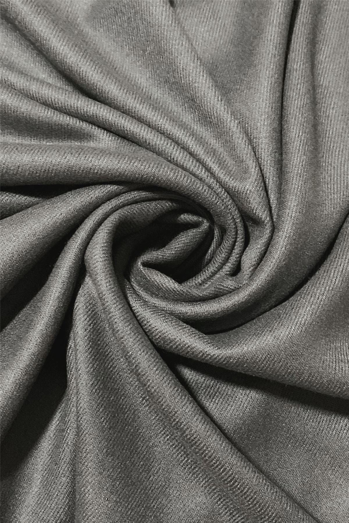 Charcoal Super Soft Plain Pashmina Tassel Scarf - Image 2