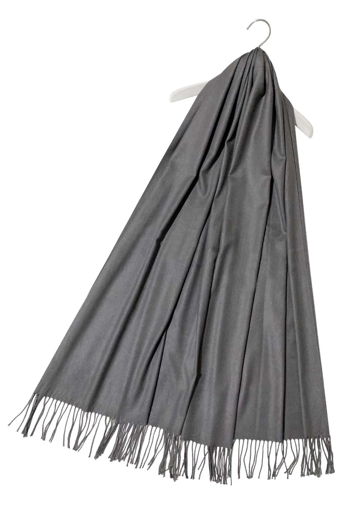 Charcoal Super Soft Plain Pashmina Tassel Scarf