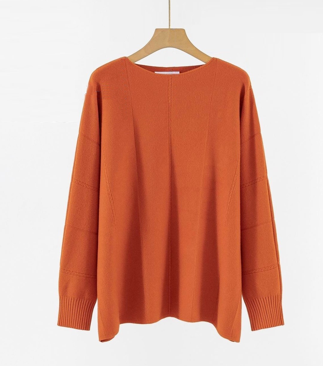 Blue Crew Neck Fine Textured Rib Jumper - Image 2