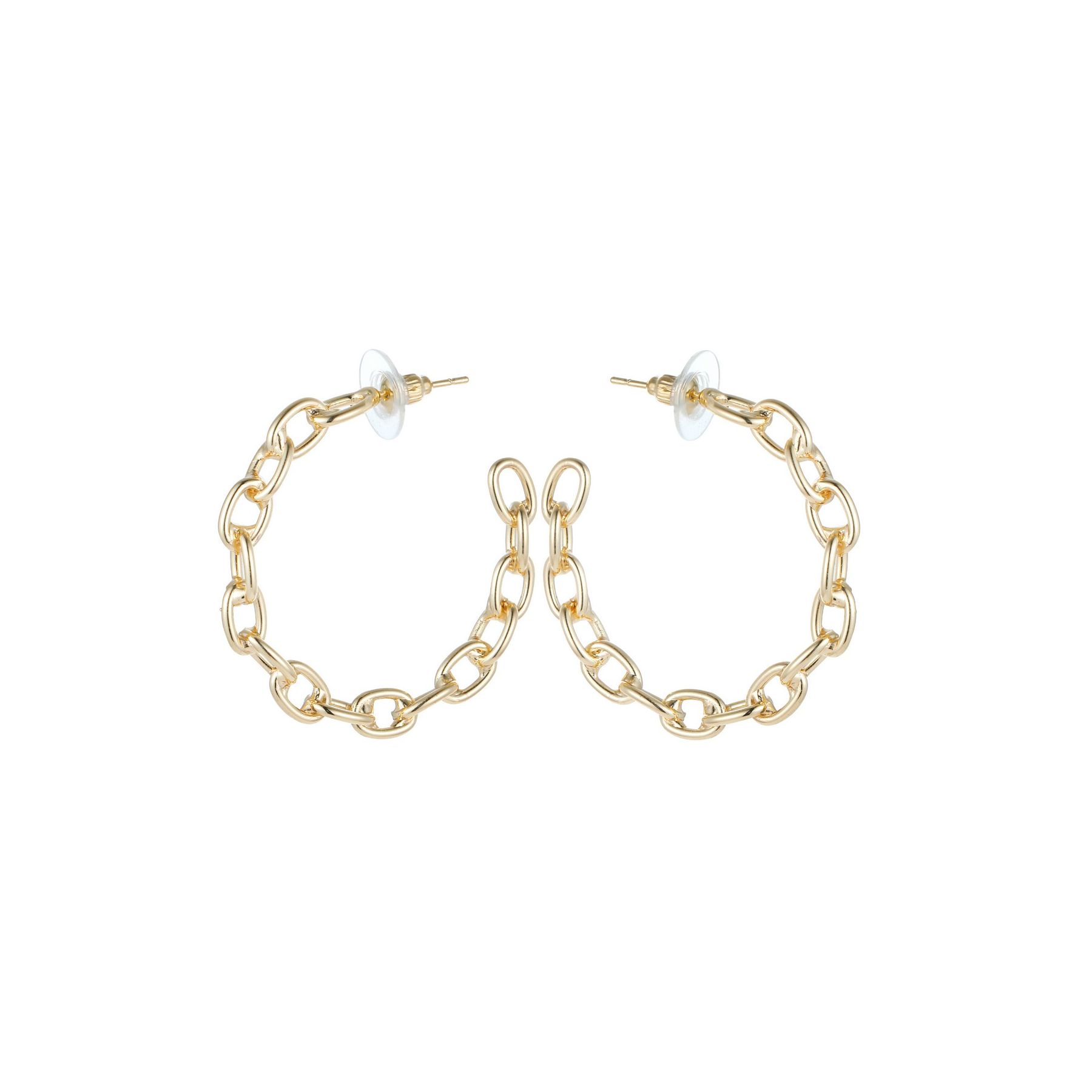 Open Link Chain Hoop Earrings - Image 3