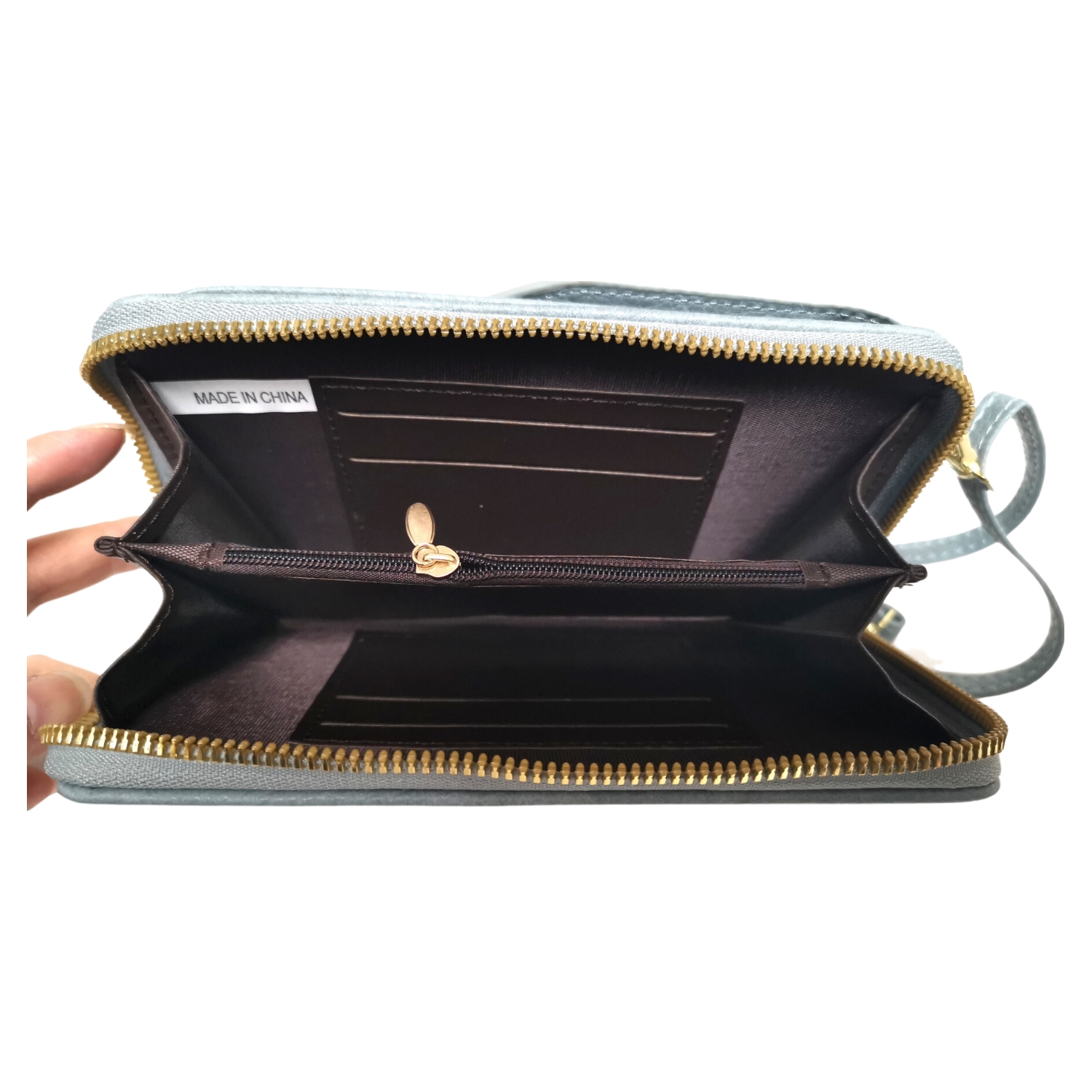 Grained Faux Leather Smart Phone Shoulder Bag - Image 4