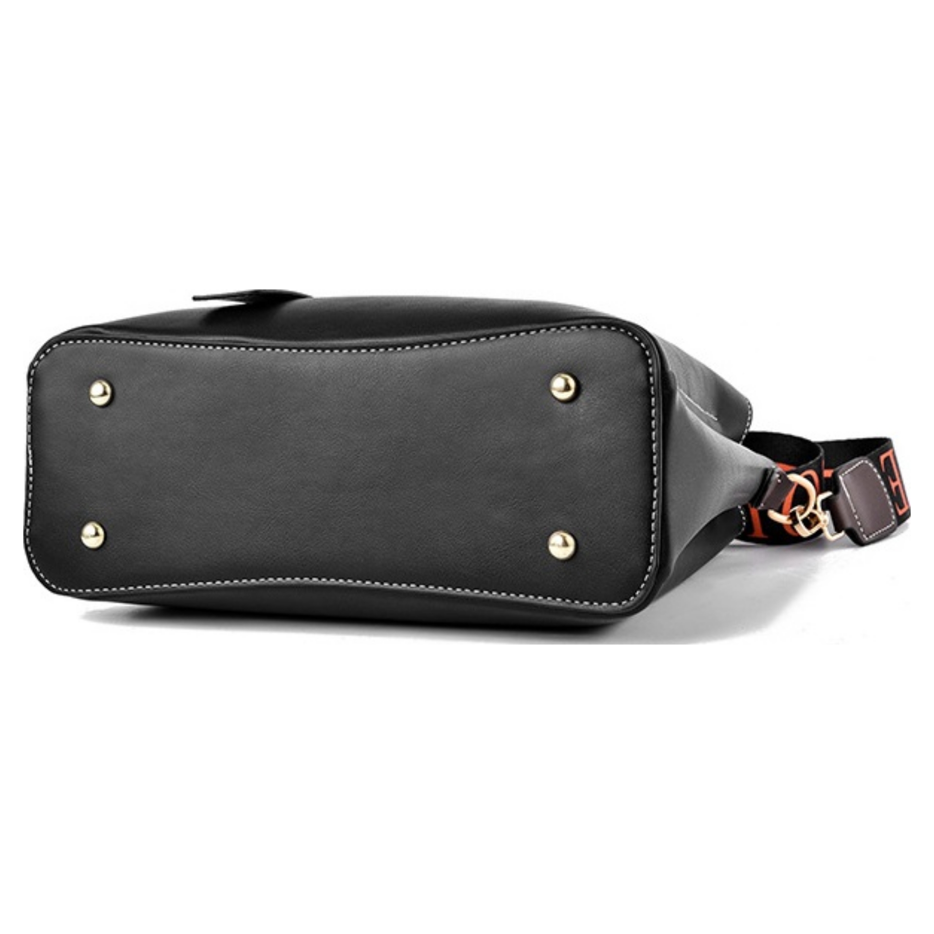 Classic Two-toned 3 Compartment Top Handle Handbag - Image 9