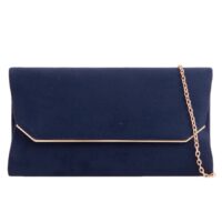 Suedette Envelope Clutch Bag