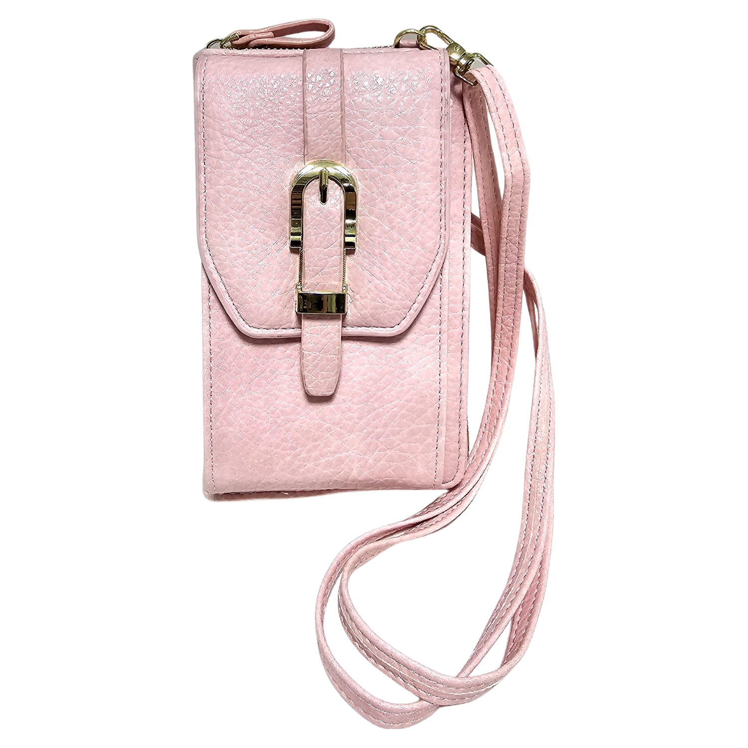 Grained Faux Leather Smart Phone Shoulder Bag