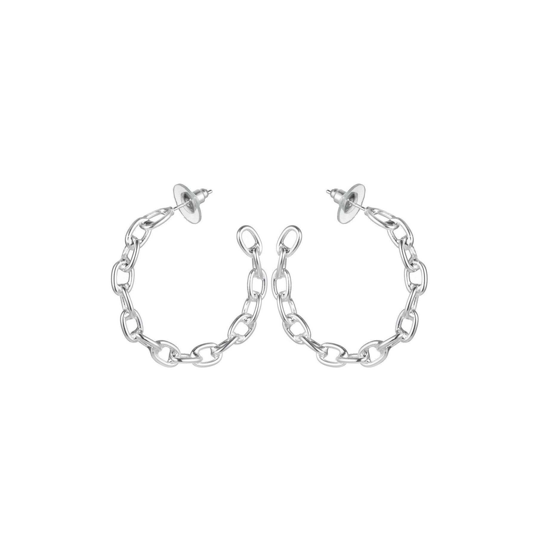 Open Link Chain Hoop Earrings - Image 4