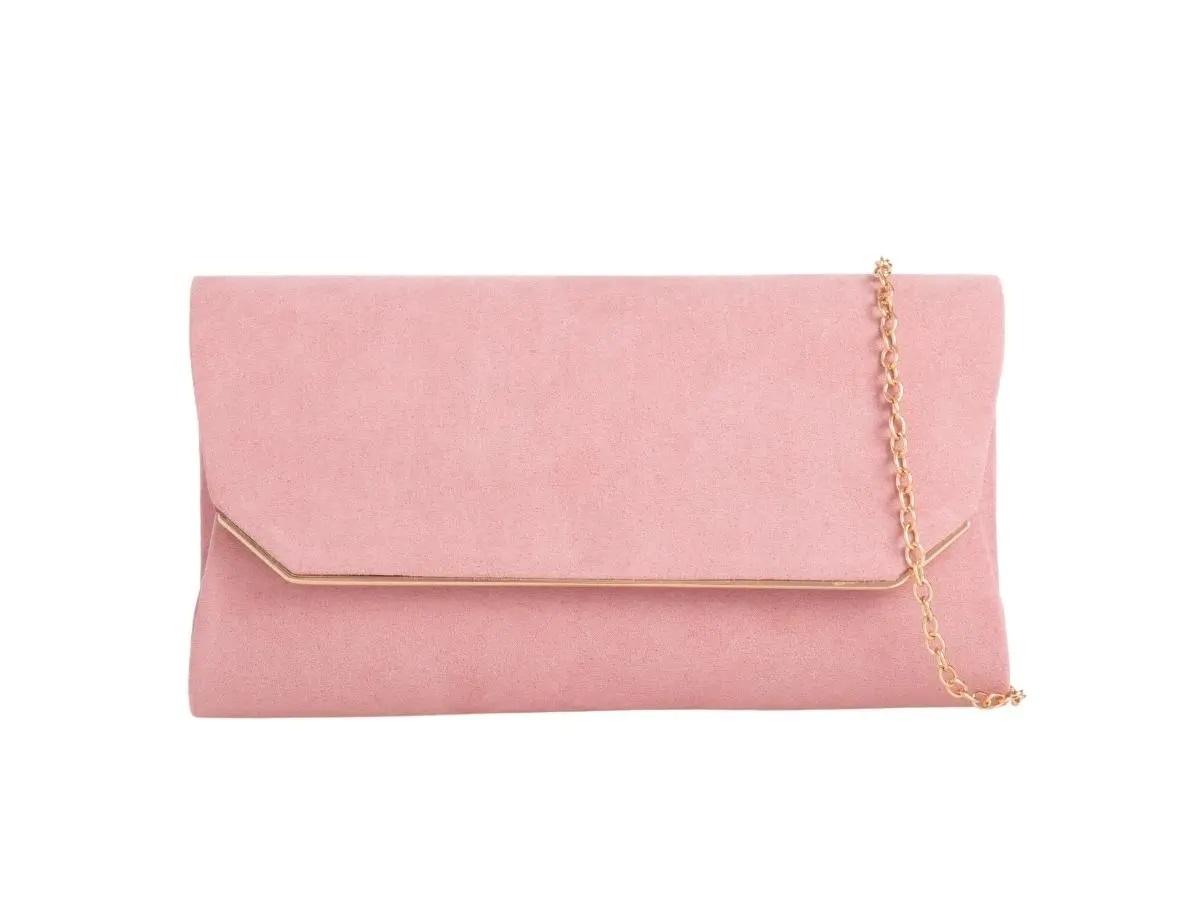 Suedette Envelope Clutch Bag - Image 9