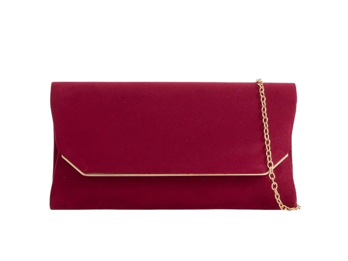 Suedette Envelope Clutch Bag - Image 5