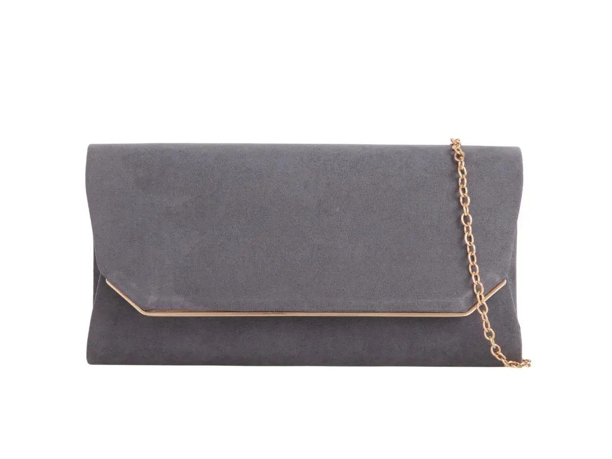 Suedette Envelope Clutch Bag - Image 10