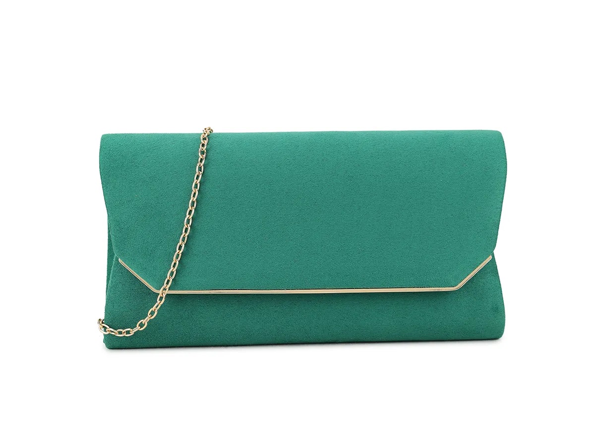 Suedette Envelope Clutch Bag - Image 11
