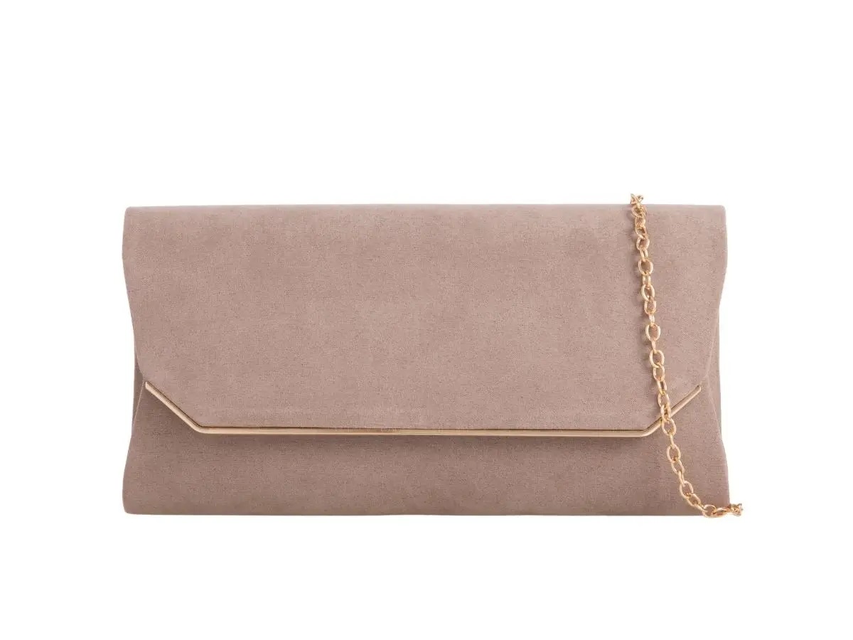 Suedette Envelope Clutch Bag - Image 7