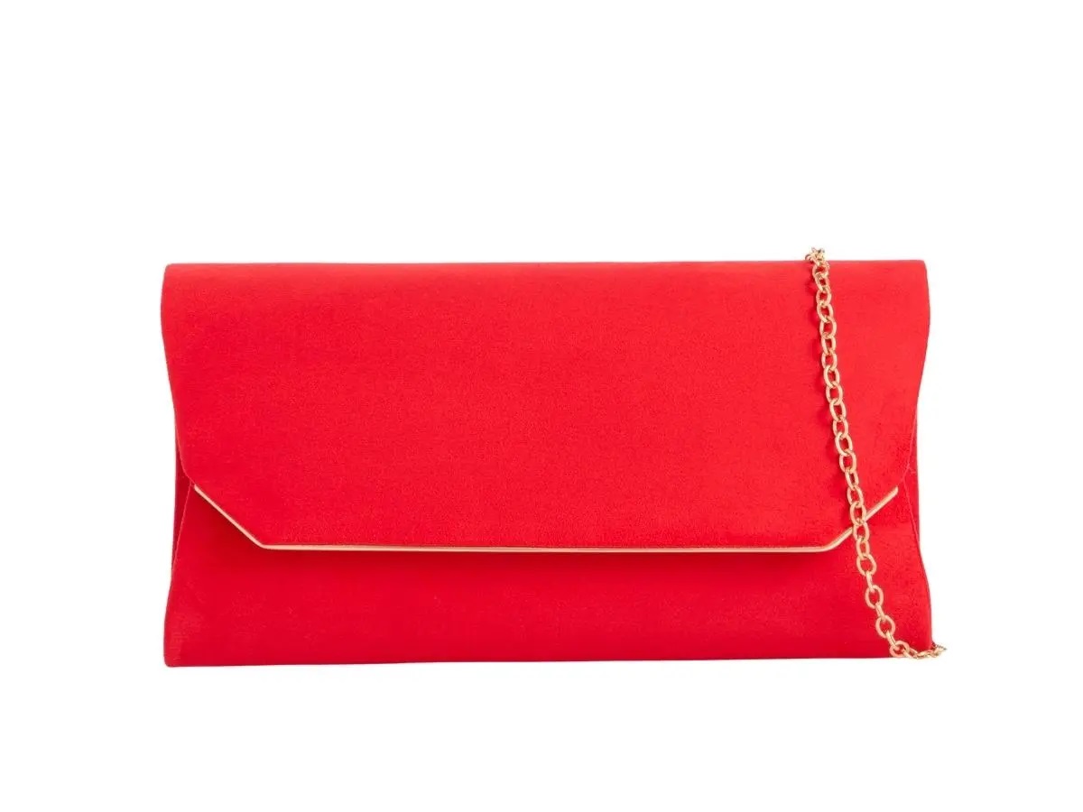 Suedette Envelope Clutch Bag - Image 14