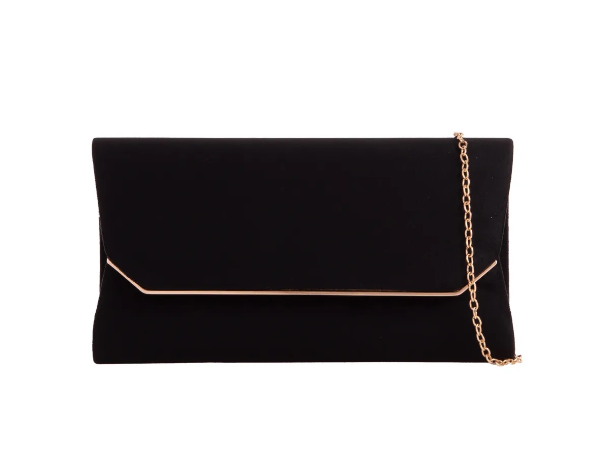 Suedette Envelope Clutch Bag - Image 4