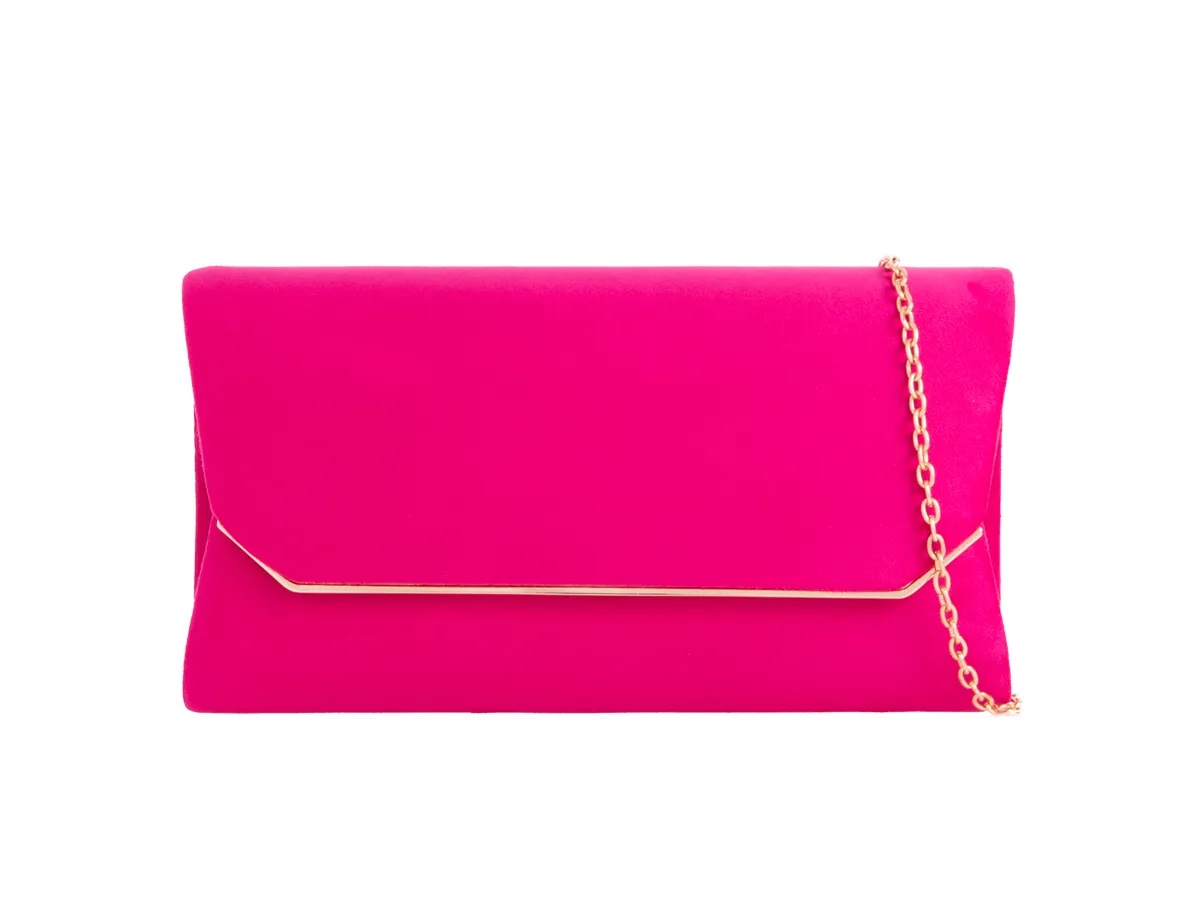 Suedette Envelope Clutch Bag - Image 6