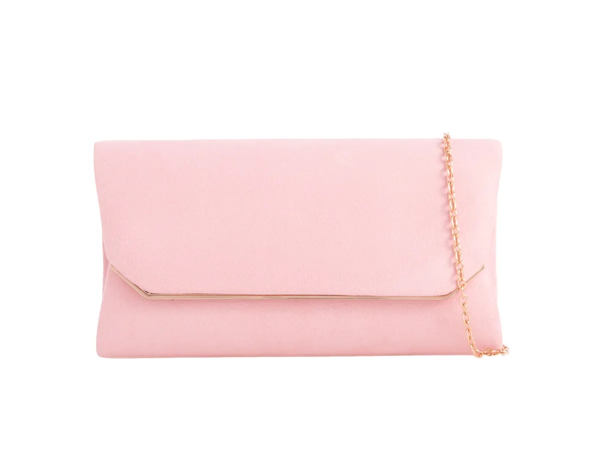 Suedette Envelope Clutch Bag - Image 13