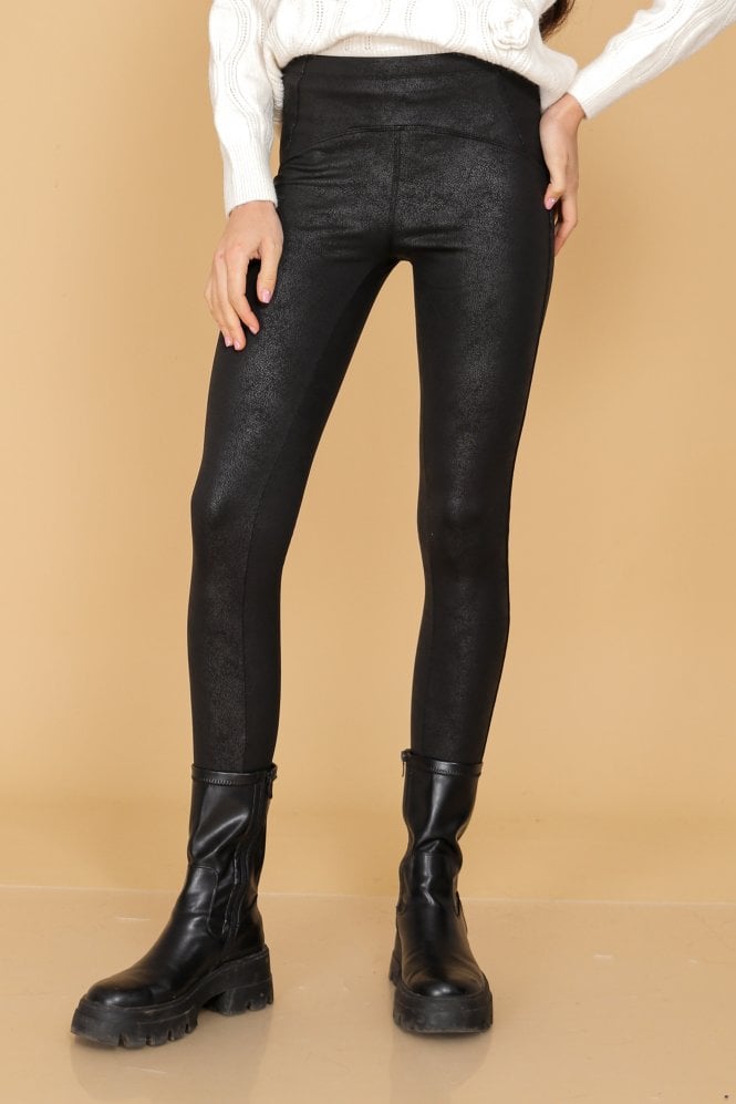 Black Soft Suedette Seam Stretch Jeggings - Image 3