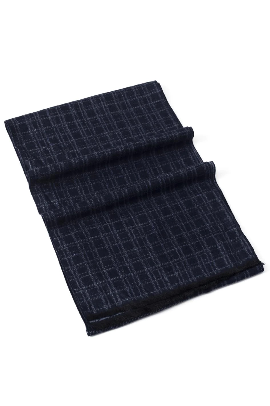 Blue Fine Check Men-Unisex Scarf - Image 4
