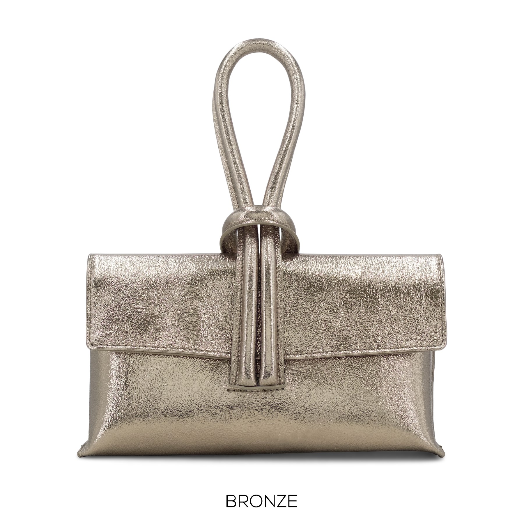 Bronze Metallic Leather Loop Bag