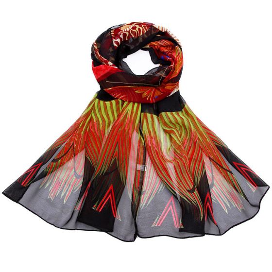 Black Chiffon Butterfly Scarf