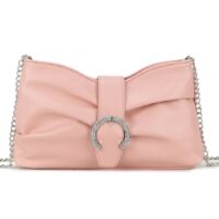 Diamante Horse Shoe Buckle Shiny Clutch Bag