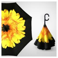 Sunflower Automatic-opening Printed Upside Down Umbrella