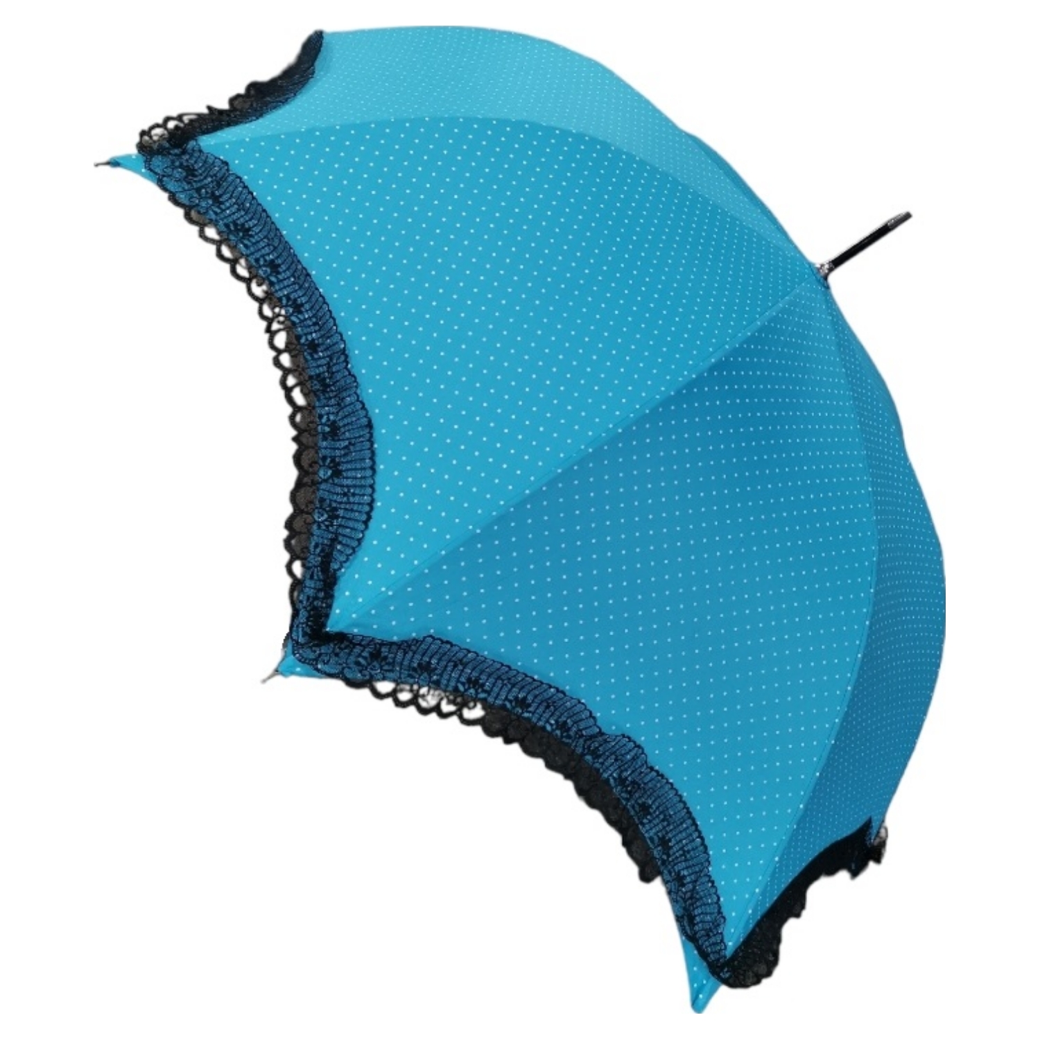 Turquoise Polka Dot Lacey Brolly
