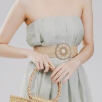 Taupe Elasticated Weave Belt