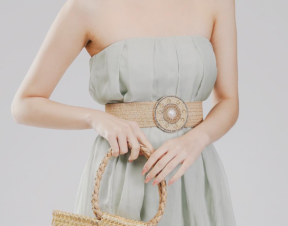 Taupe Elasticated Weave Belt