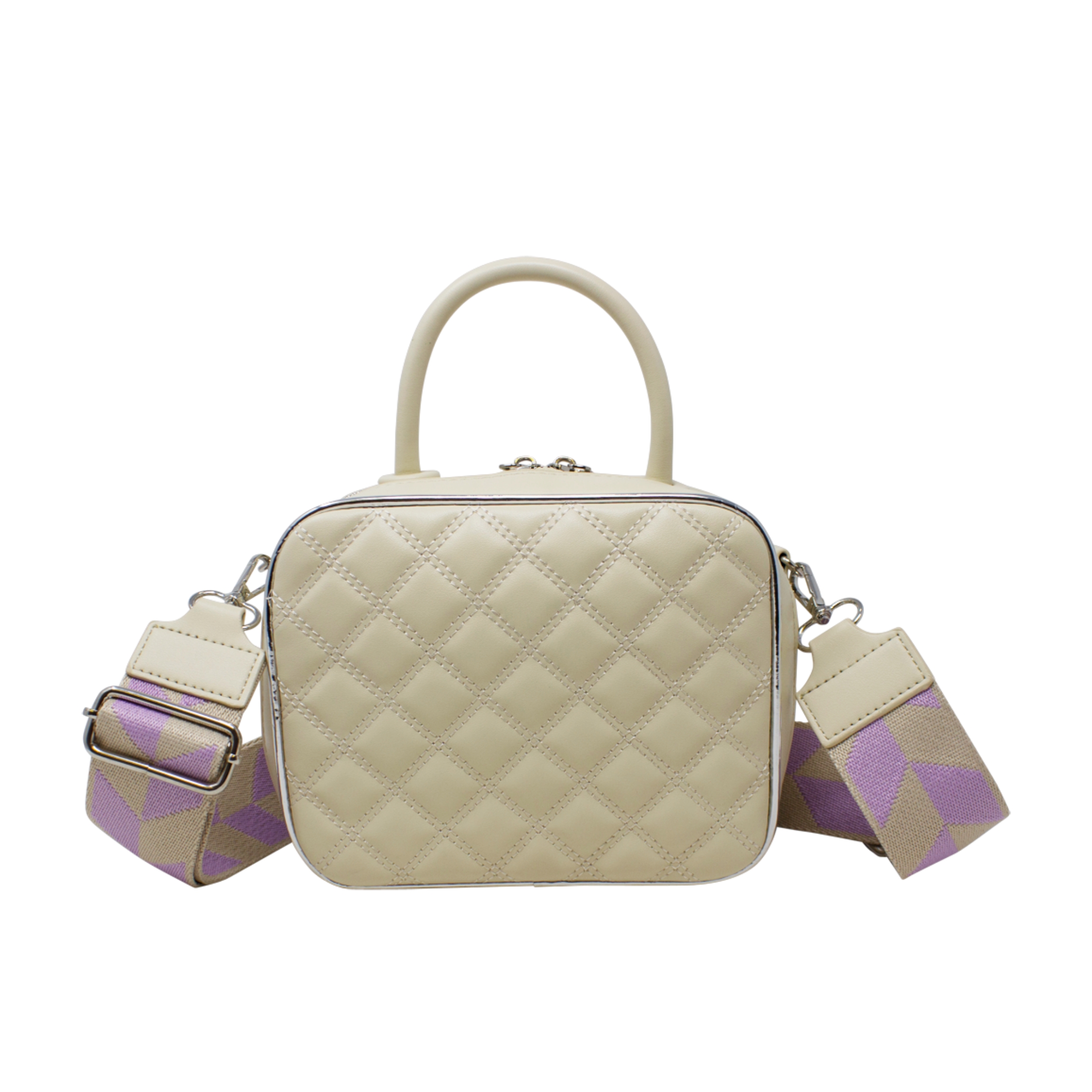 Small Top Handle Quilted Box Crossbody - Image 5