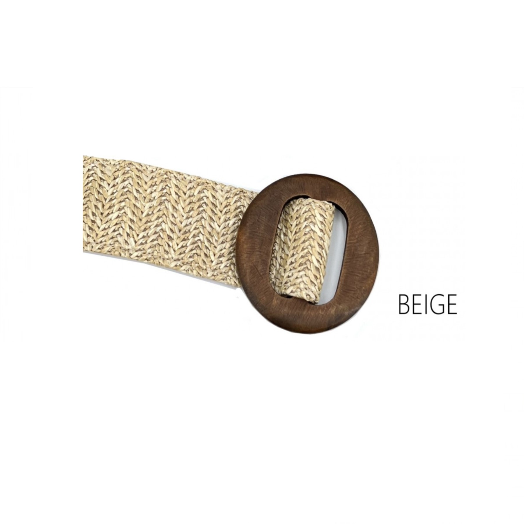 Wooden Buckle Straw Weave Belt - Image 5