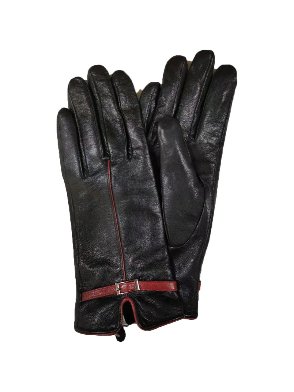Belted Cuff Leather Gloves - Image 6
