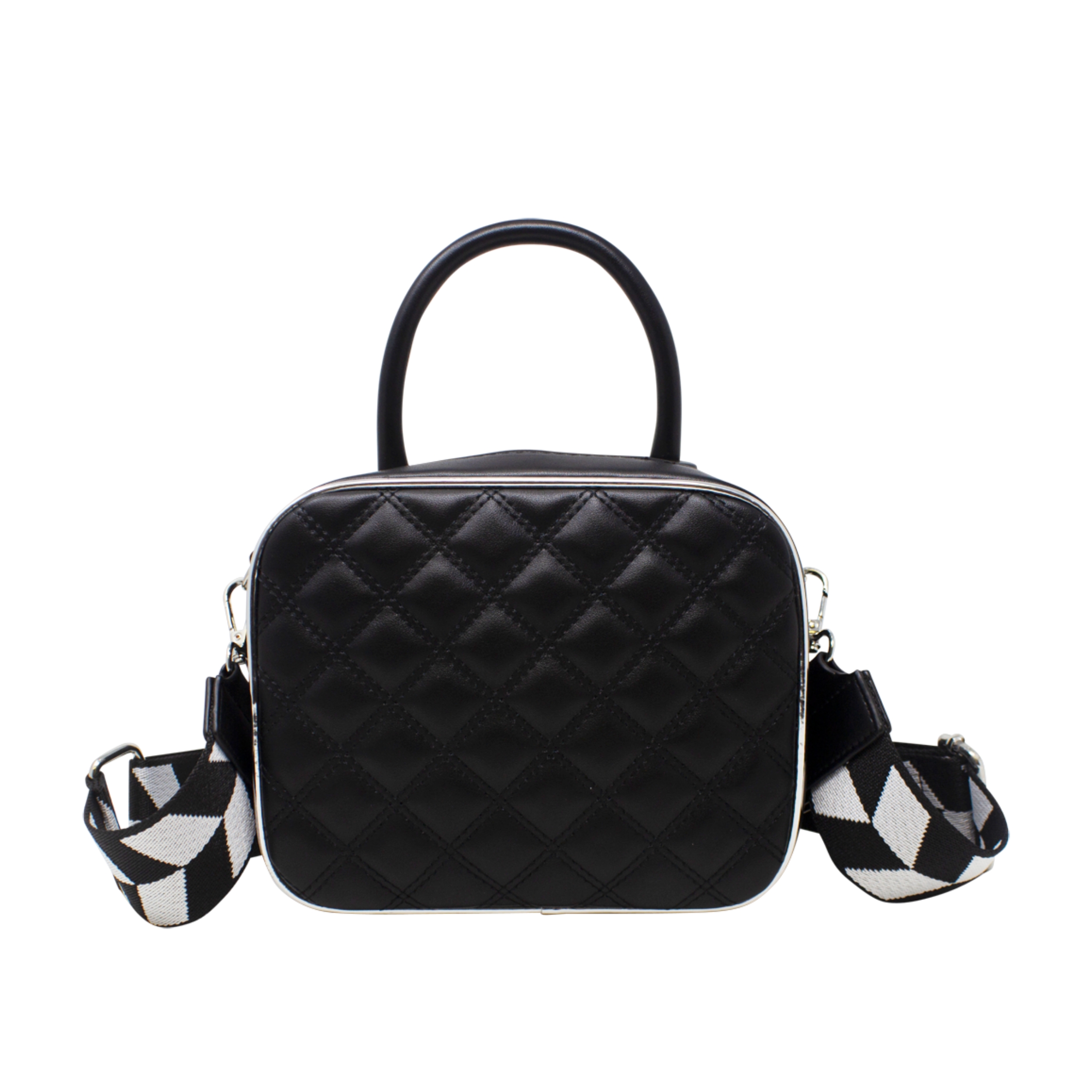 Small Top Handle Quilted Box Crossbody - Image 6