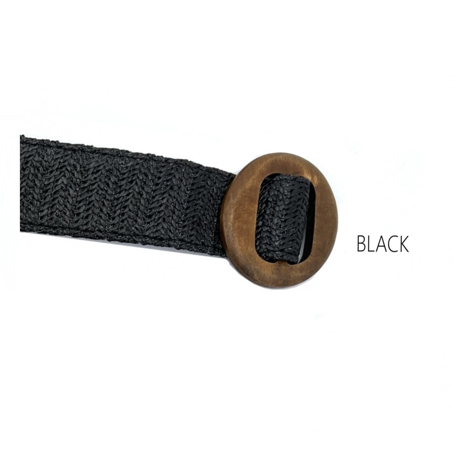 Wooden Buckle Straw Weave Belt - Image 4